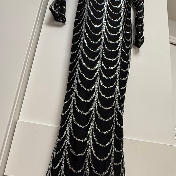 Shein Elegant Black and Silver Sequin Dress Size Large - Picture 6 of 11